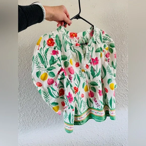 Floral Spring Puff Sleeve Blouse - Picture 5 of 10